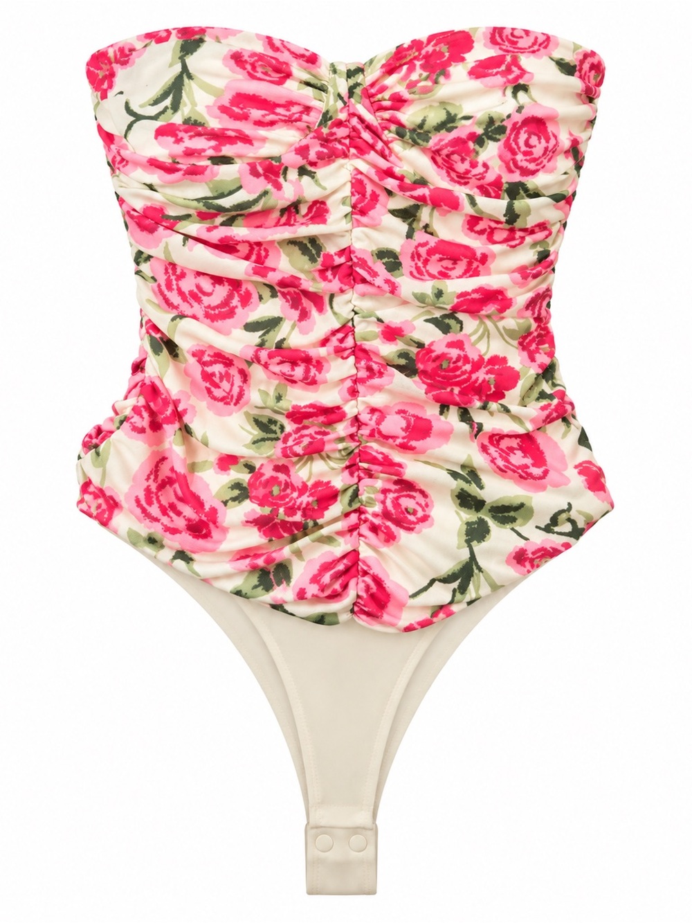 Zara pink floral draped bodysuit, medium